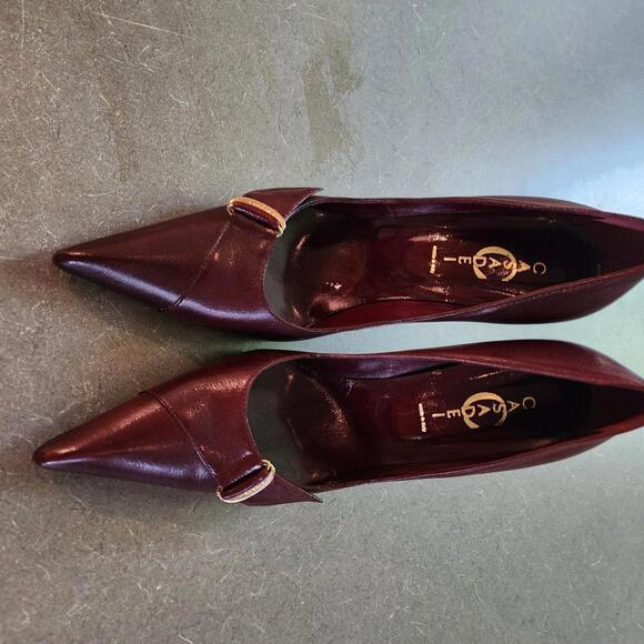 NWOB CASADEI 11 beautiful pointed stilletto heels deep wine color flawless new - Picture 9 of 9
